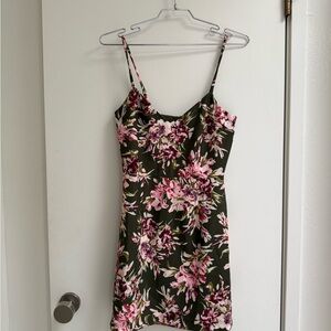 French Connection size 4 Brown Pink Slip Dress Wedding Guest